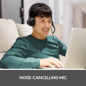 Buy now Logitech Zone 750 Wired On-Ear Headset with Advanced Noise-canceling Microphone, Simple USB-C and Included USB-A Adapter, Plug-and-Play Compatibility for All Devices at indiglob india