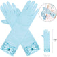 Princess Dress Up Party Accessories for Princess Costume Gloves Tiara Wand Necklace Earrings Bracelet and Ring Gift Set 9pcs (Blue, Set of 7, 9pcs)