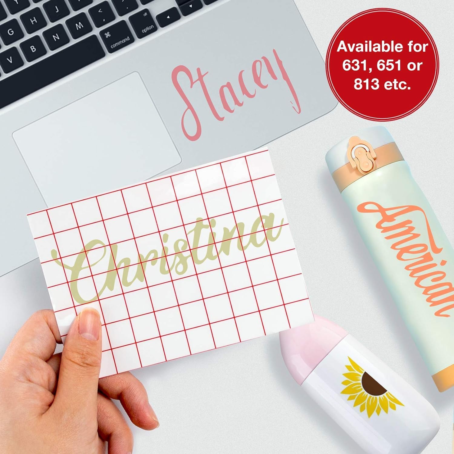 Buy now YRYM HT Clear Vinyl Transfer Paper Tape Roll-12 x 50 FT w/Alignment Grid Application Tape for Silhouette Cameo, Adhesive Vinyl for Decals, Signs, Windows, Stickers at indiglob india