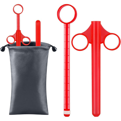 [2Pack+Storage Bag] Lube Applicator Syringe with 10ml Precise Scales, 6.5" Anal Lube Shooter with Air-Proof Silicone Cap Reusable Lubricant Tube Applicator for Women, Men & Couples, Black