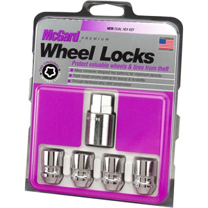McGard 24157 Chrome Wheel Lock Set, Cone Seat, M12x1.5 Thread, 13/16 Key Hex
