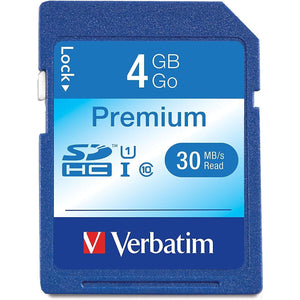 Verbatim 96171 4GB Premium SDHC Memory Card, UHS-I U1 Class 10, Blue