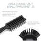 Baasha Hair Brush, Vented Brush for Blow Drying, Mens Short Hair Brush with Ball Tipped Bristles, Best for Wet or Dry Hair - Black