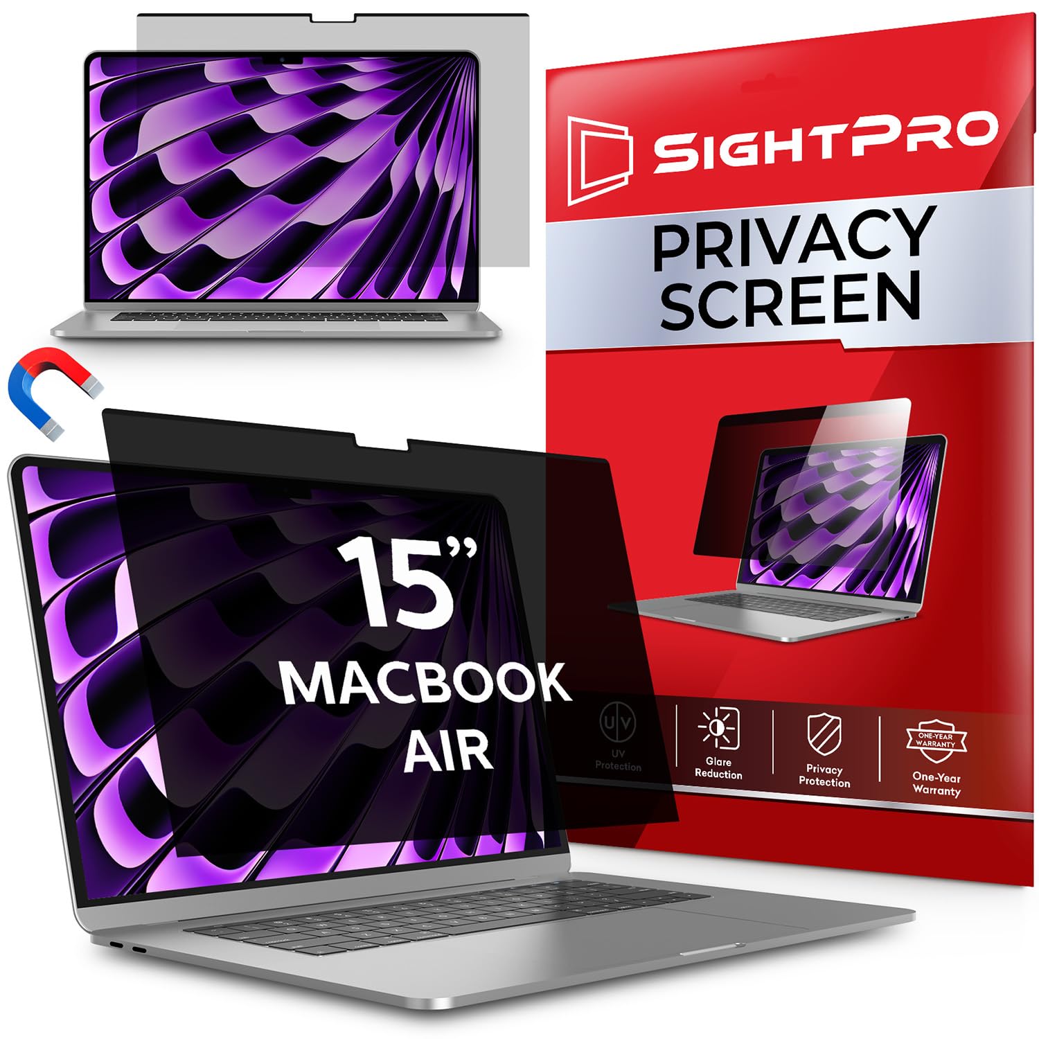 Buy now Magnetic Privacy Screen for MacBook Pro 16 Inch (2019, 2020) Removable Laptop Privacy Filter Shield and Protector MacBook Air 15 Inch (2023-2025, M2, M3, M4) at indiglob india