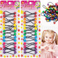 28 Pcs Hair Accessories: 12mm Bubble Twinbead Ponytail Holders with Balls for Girls and Toddlers (Black/White)