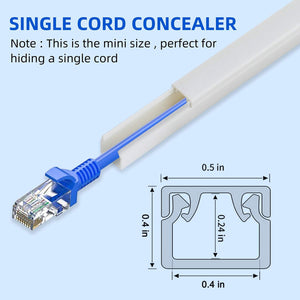 PQPBTz Cord Hider Wall 142in Cable Cover Certified by ROHS and REACH Cord Raceway Cable Concealer Management for TV Computer Hiding Wall Mount Ethernet Cable in Home Office, 9X L16in X W0.4in X H0.4in