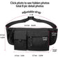 Large Waterproof Black Waist Bag Fanny Pack For Men Women Belt Bag Pouch Hip Bum Chest Bags with Adjustable Strap, Premium Lightweight Fanny Pack For Gym Fitness Workout Travel Work Commuting