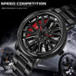 GORBEN Men's Creative 3D Car Wheel Rotating Wrist Watch