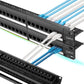 Rapink Patch Panel 24 Port Cat6 with Inline Keystone 10G Support, Pass-Thru Coupler Patch Panel UTP 19-Inch with Removable Back Bar, 1U Network Panel for Cat6, Cat5e, Cat5 Cabling