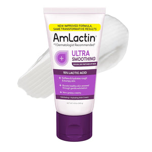AmLactin Ultra Smoothing - 4.9 oz Body & Hand Cream with 15% Lactic Acid - Exfoliator and Moisturizer for Rough and Bumpy Dry Skin (Packaging May Vary)