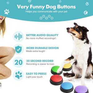 5 Pack Dog Buttons for Communication Starter Pack, DogButtons Training Pet Speaking Buttons with Words Voice Record, Dog Gifts - My Store