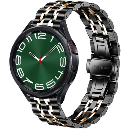 Bands Compatible with Galaxy Watch 7 / FE / 6/6 Classic / 5/5 Pro / 4/4 Classic / 3 41mm / Huawei GT3 42mm, 20mm Solid Stainless Steel Metal Replacement Strap for Women Men