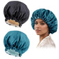 Satin Silk Bonnet for Curly Hair Bonnet Braid Bonnet for Sleeping Bonnets for Women Large Double-Layer Adjustable Black