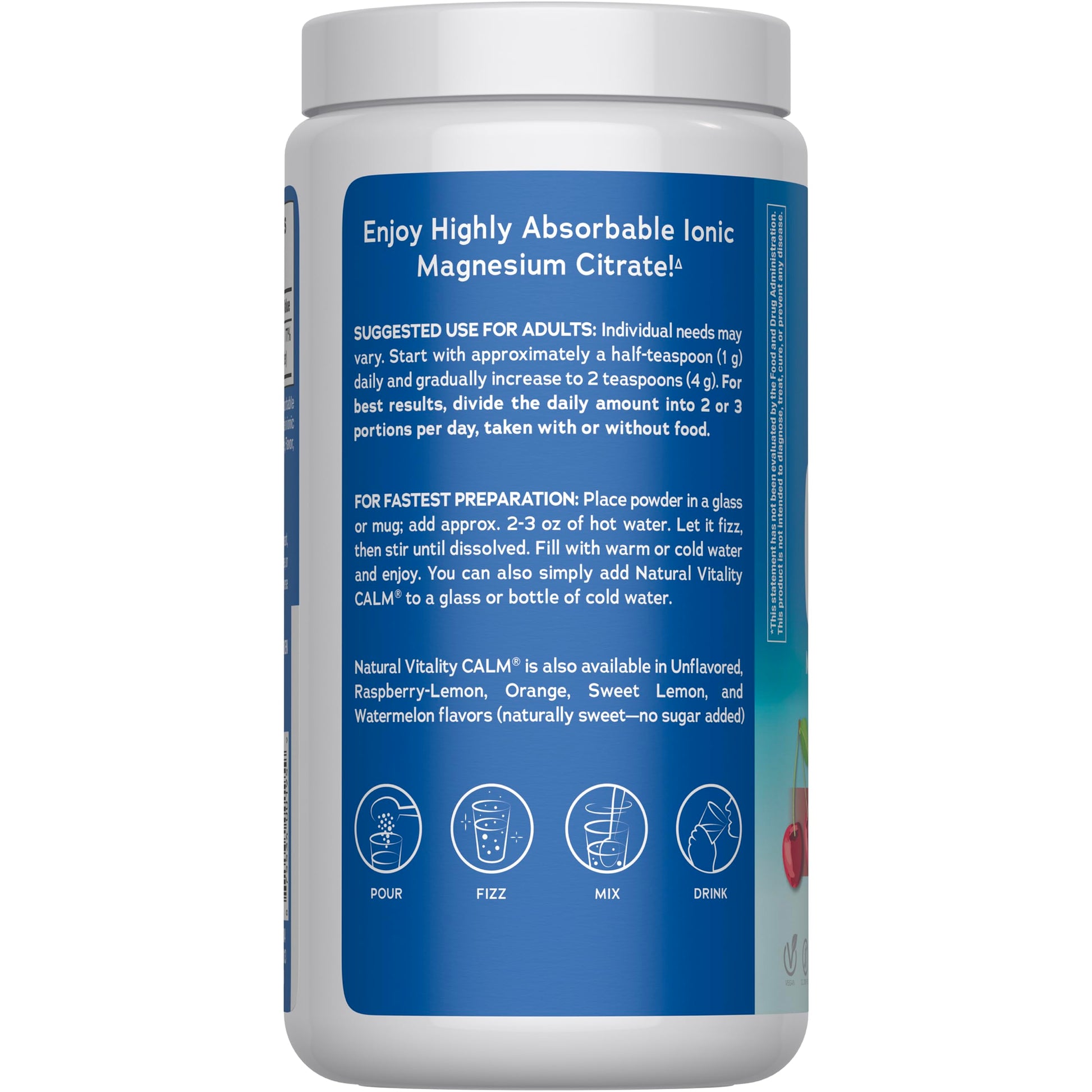 Buy now Natural Vitality Calm Magnesium 16 oz Powder | Relaxing Drink Mix | Cherry Flavored Supplement | 325mg Per Serving | Non-GMO, Gluten-Free & Vegan at indiglob india