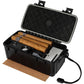 Travel Humidor Box With Cigar Accessories - Spanish Cedar, Humidifier, Cutter, Stand, Punch - Holds 4-5 Cigars - Waterproof, Crushproof, Airtight Seal