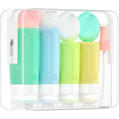 Morfone 16 Pack Travel Bottles Set for Toiletries, TSA Approved Travel Containers Leak Proof Silicone Squeezable Travel Accessories 2oz 3oz for Shampoo Conditioner Lotion Body Wash (BPA Free)