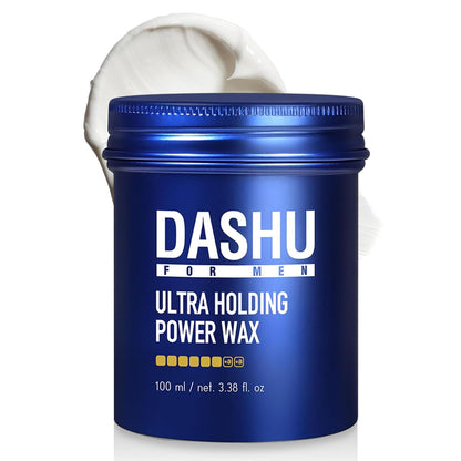 DASHU Ultra Holding Power Men Hair Wax Strong Hold | Long Lasting & Easy to Wash Edge Control Hair Styling Wax w/Collagen & Argan Oil 3.38 fl oz