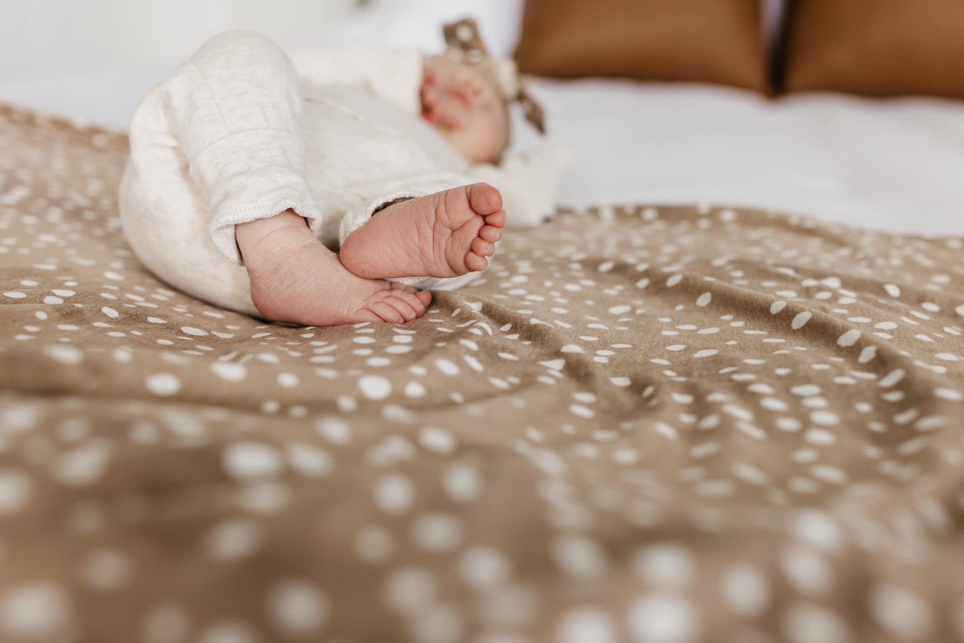 Buy now Copper Pearl Large Premium Knit Baby Swaddle Receiving Blanket Fawn at indiglob india