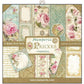 Stamperia International KFT SBBL25 Pack 10 Sheets Double face-Roses, lace and Wood, 30.5 x 30.5 (12" x 12"), Multicoloured