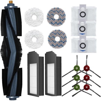DEEBOT X1 Series Replacement Accessories Set Fit for ECOVACS X1 Omni / X1 TURBO Robot Vacuum Include 1 Main Brush 6 Side Brushes 2 Filter 4 Mop Pads 3 Dust bag Parts