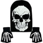 Skeleton Face Mask Knit Beanie with Eye Holes Halloween Skull Dress Up Headdress Cap Winter Warm Hat