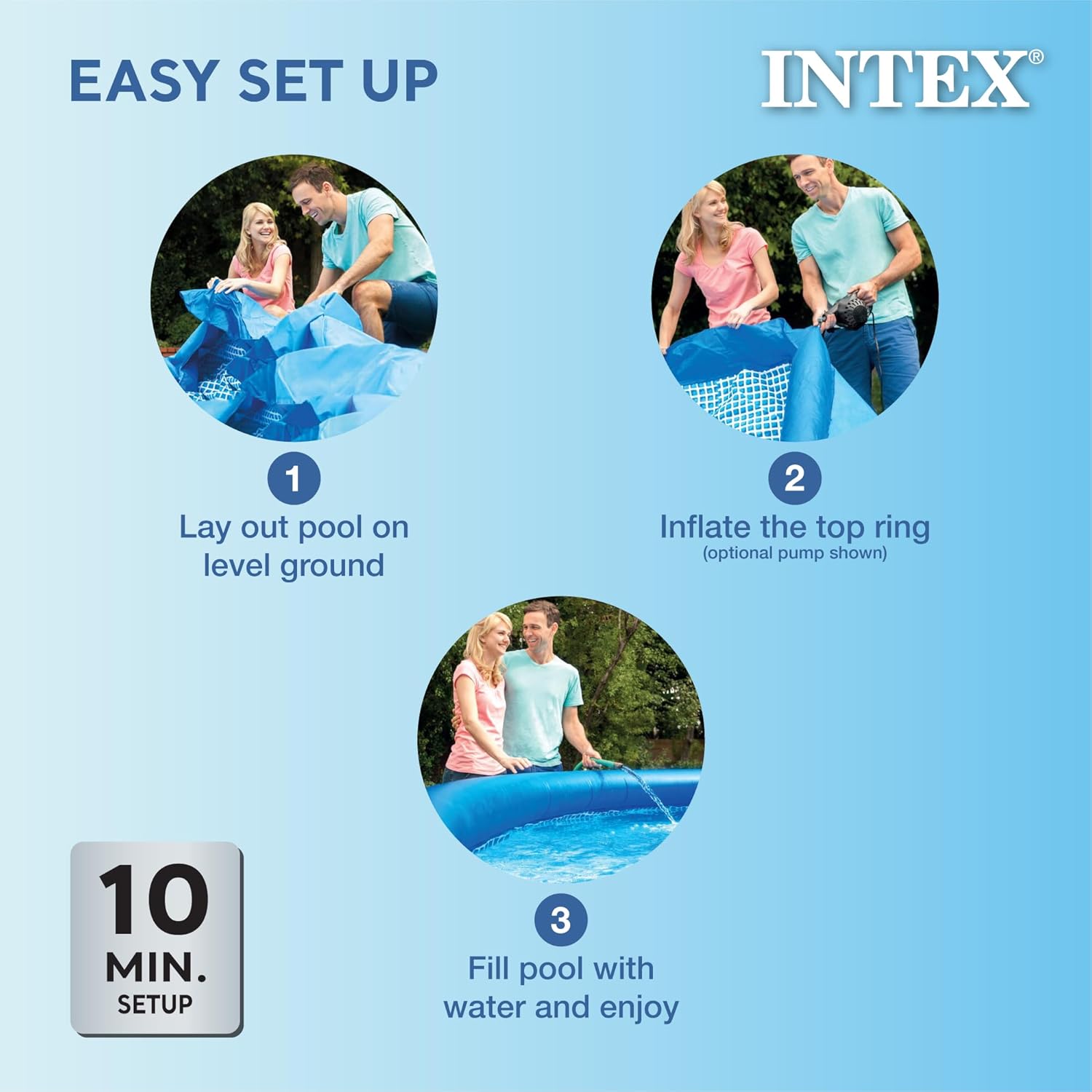 Buy now Intex 28120EH Easy Set Inflatable Swimming Pool: 10ft x 30in – Puncture-Resistant Material – Quick Inflation – 1018 Gallon Capacity – 23in Water Depth at indiglob india
