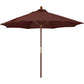 California Umbrella 9' Round Hardwood Frame Market Umbrella, Stainless Steel Hardware, Push Open, Navy Blue Olefin