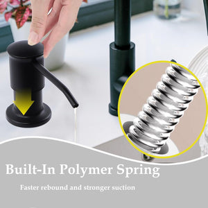 Sink Soap Dispenser Pump Black Built in Kitchen Counter Dish Soap Dispenser with 41" Extension Tube/17 Oz Bottle for Bathroom Under Sink Hand Soap Lotion Pump