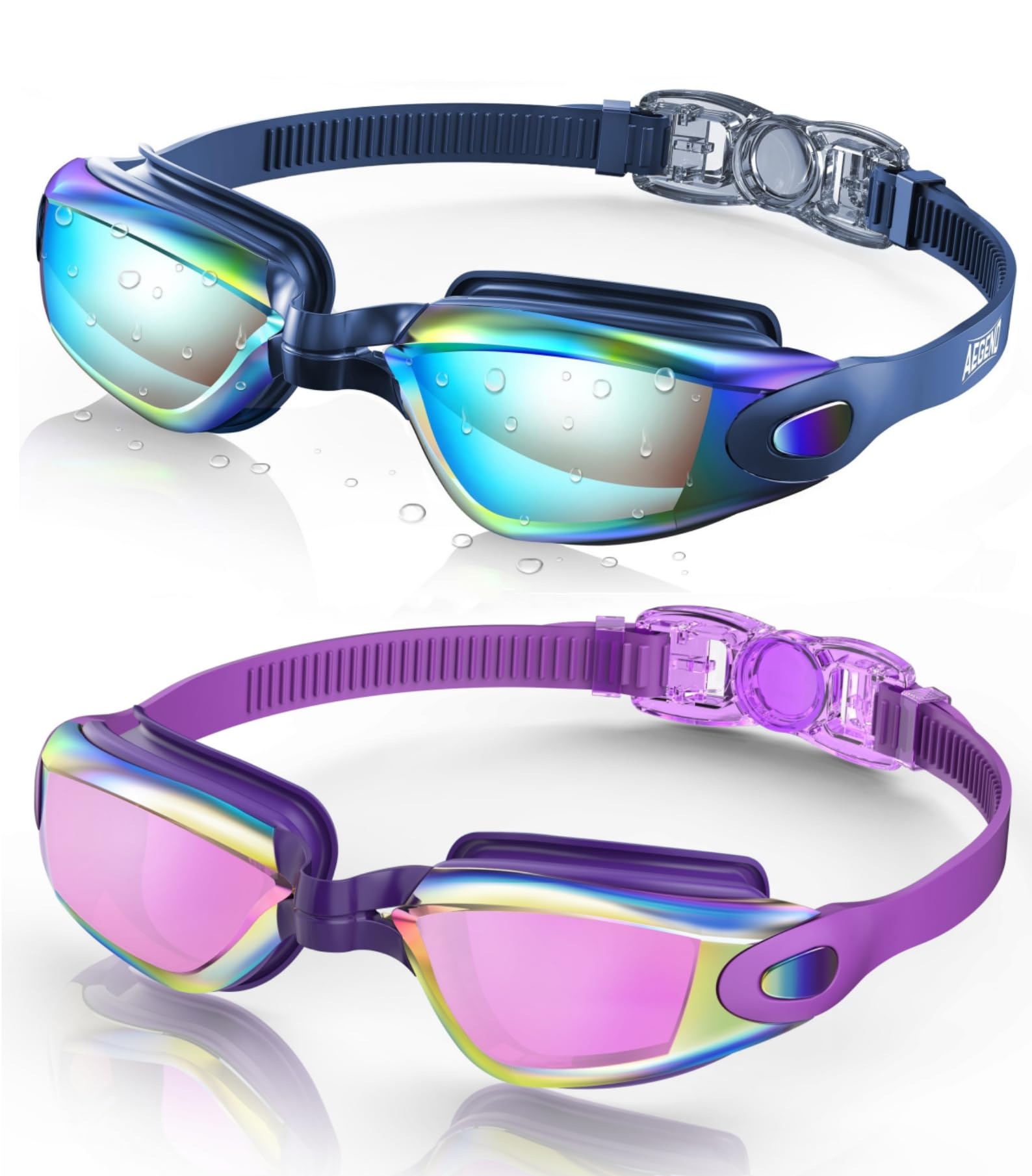 Buy now Aegend Swim Goggles, 2 Pack Swimming Goggles No Leaking Adult Men Women Youth at indiglob india
