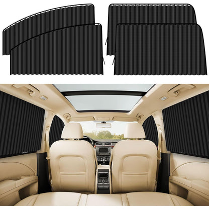 ZATOOTO Car Side Window Sun Shades - Privacy Magnetic Black 2 Pcs Covers Blinds Curtains - Auto Accessories Sunshades Keeps Cooler Screen for Baby Sleeping