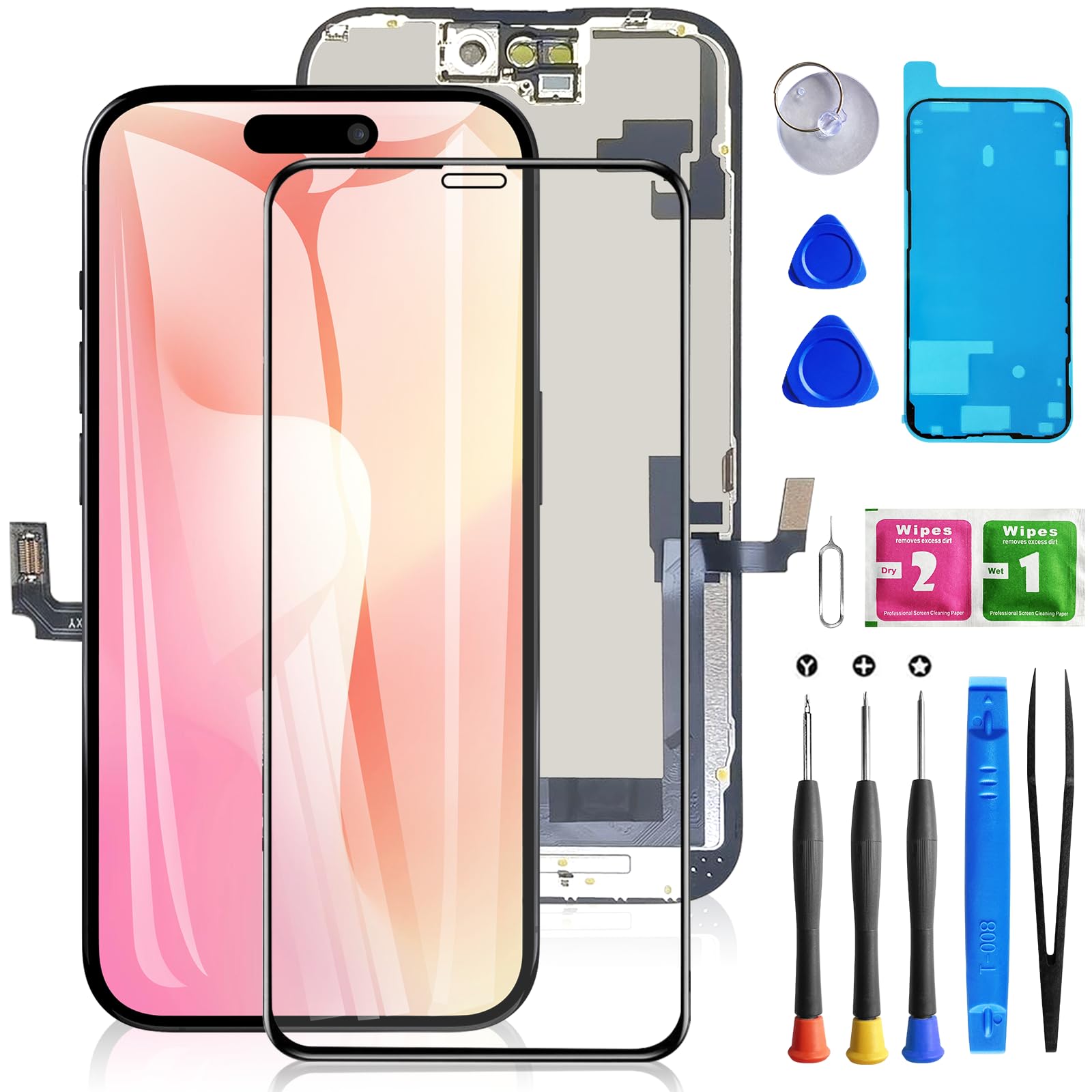 Buy now for iPhone 11 Screen Replacement 6.1 3D Touch Screen LCD Display Digitizer for A2111, A2223, A2221 Cell Phone Repair Kits+ Waterproof Frame Adhesive Sticker+Screen Tempered Protector+Face ID at indiglob india