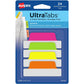 Avery Margin Ultra Tabs, 2.5" x 1", 2-Side Writable, Assorted Colors, 24 Repositionable Page Tabs (74768)