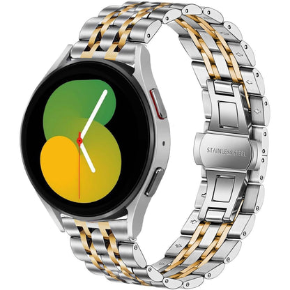 Bands Compatible with Galaxy Watch 7 / FE / 6/6 Classic / 5/5 Pro / 4/4 Classic / 3 41mm / Huawei GT3 42mm, 20mm Solid Stainless Steel Metal Replacement Strap for Women Men