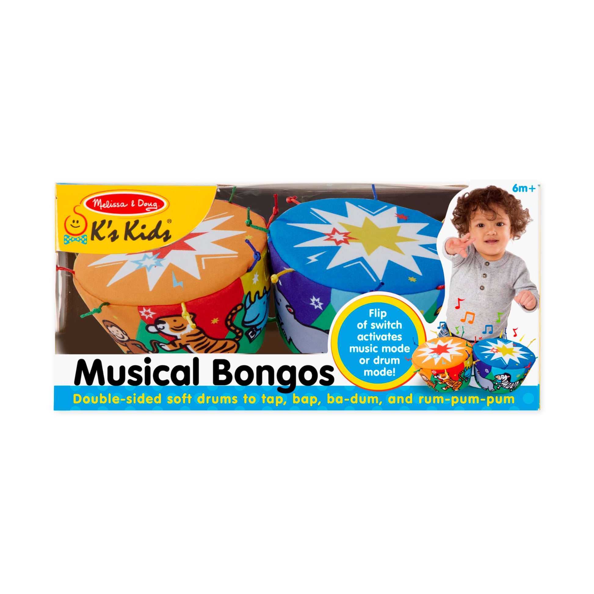 Buy now Melissa & Doug K's Kids Bongo Drums Soft Musical Instrument, Multicolor, 1 EA at indiglob india