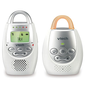 Buy now VTech Communications DM221 Audio Baby Monitor with up to 1,000 ft of Range, Vibrating Sound-Alert, Talk Back Intercom & Night Light Loop, White/Silver at indiglob india