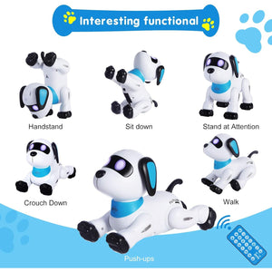 yiman Remote Control Robot Dog Toy – Programmable Smart Robot Dog for Kids 3+, Interactive Dancing & Sound, RC Stunt Robot Toys with LED Eyes, Electronic Pet Toy Dog for Boys & Girls Gifts (Blue)