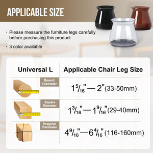 BUMACO 20Pcs Chair Leg Floor Protectors Chair Leg Protectors for Hardwood Floors Silicone Pads Covers to Protect Floors Universal L Clear Fit (1-5/16" to 2")