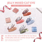 GAOY Gel Nail Polish Set in Jelly Red Pink Blue with Glitter Cat Eye Gel and Magnet for Manicure and Nail Art DIY at Home- Sheer Magic
