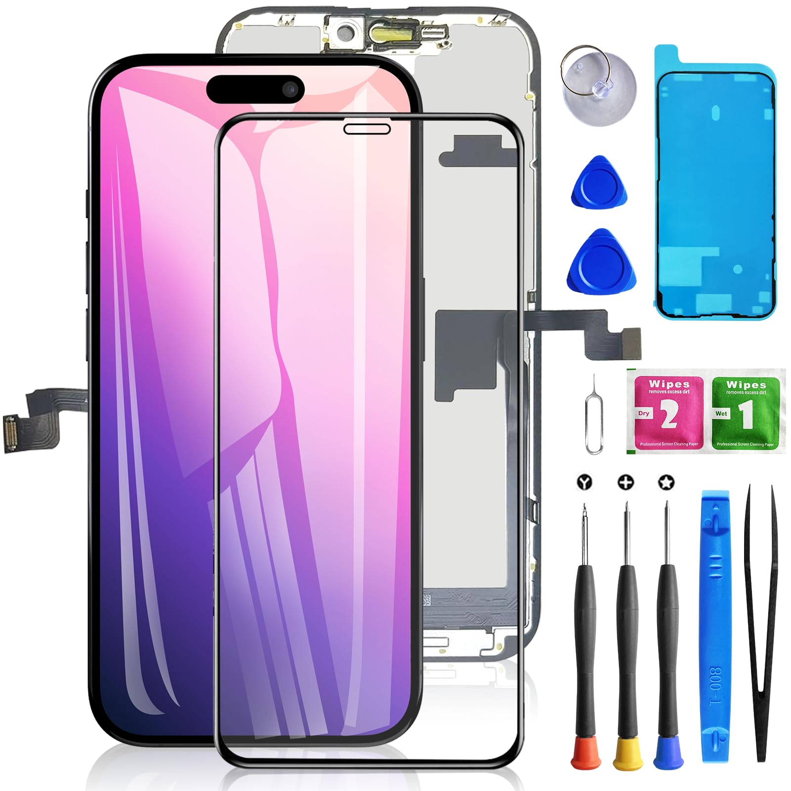 Buy now for iPhone 11 Screen Replacement 6.1 3D Touch Screen LCD Display Digitizer for A2111, A2223, A2221 Cell Phone Repair Kits+ Waterproof Frame Adhesive Sticker+Screen Tempered Protector+Face ID at indiglob india