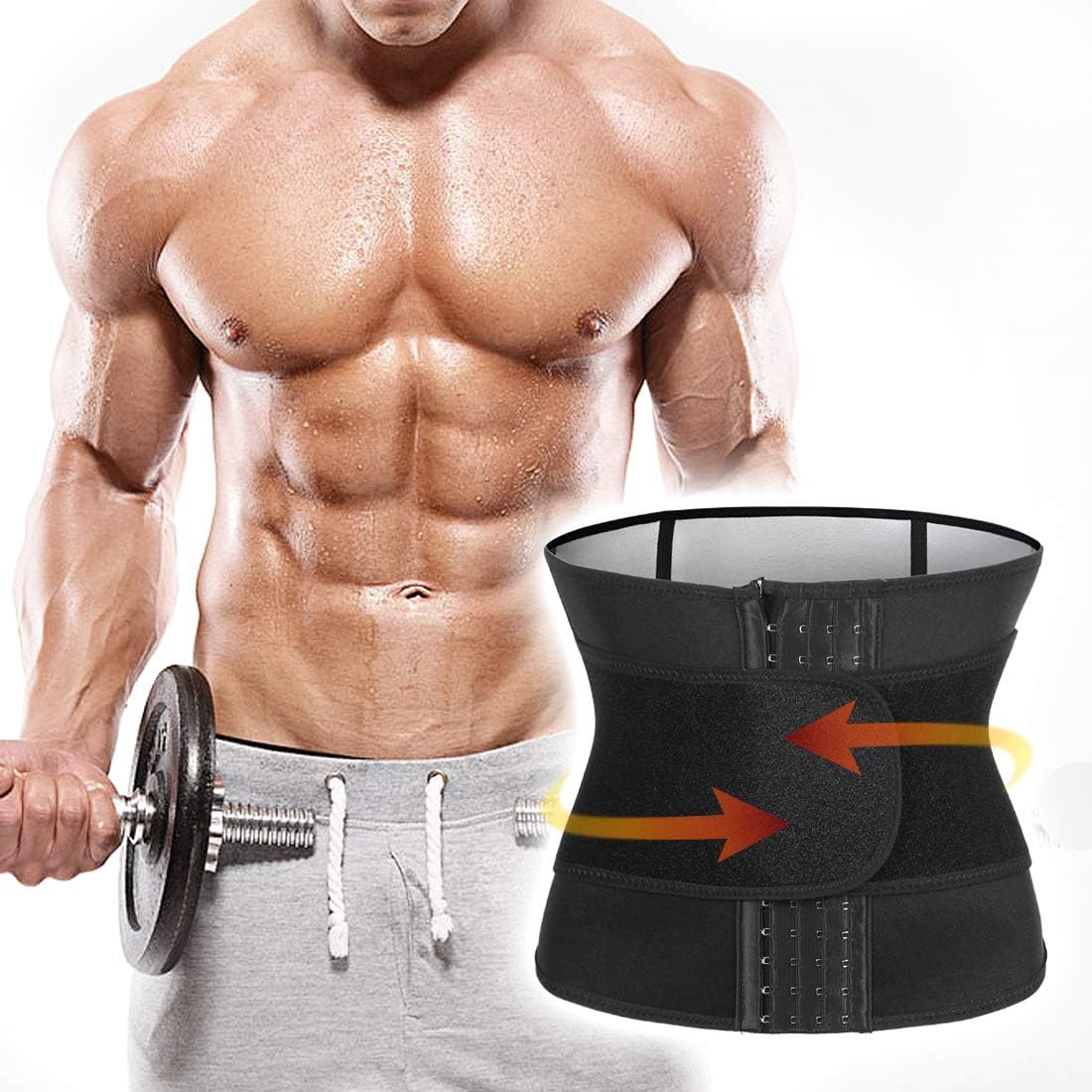 Buy now Yamadan Mens Neoprene Sauna Waist Cincher Slimmer Trainer Belt Belly Sweat Wrap Trimmer Workout Bands (Black Waist Trimmer, S) at indiglob india