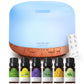 Buy now ASAKUKI Essential Oil Diffuser 500ml, Ultrasonic Aromatherapy Humidifier with Remote Control, 7 LED Colors, Timer & Auto-Off, Large Room Diffuser (Dark Brown) Multi Color at indiglob india