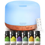 Buy now ASAKUKI Essential Oil Diffuser 500ml, Ultrasonic Aromatherapy Humidifier with Remote Control, 7 LED Colors, Timer & Auto-Off, Large Room Diffuser (Dark Brown) Multi Color at indiglob india