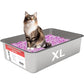Extra Large Metal Cat Litter Box, Stainless Steel Durable Litter Pan for Large or Multiple Cats, Kitty Litter Box with Smooth Surface and Easy to Clean, XL(23.6"x15.7"x5.9")