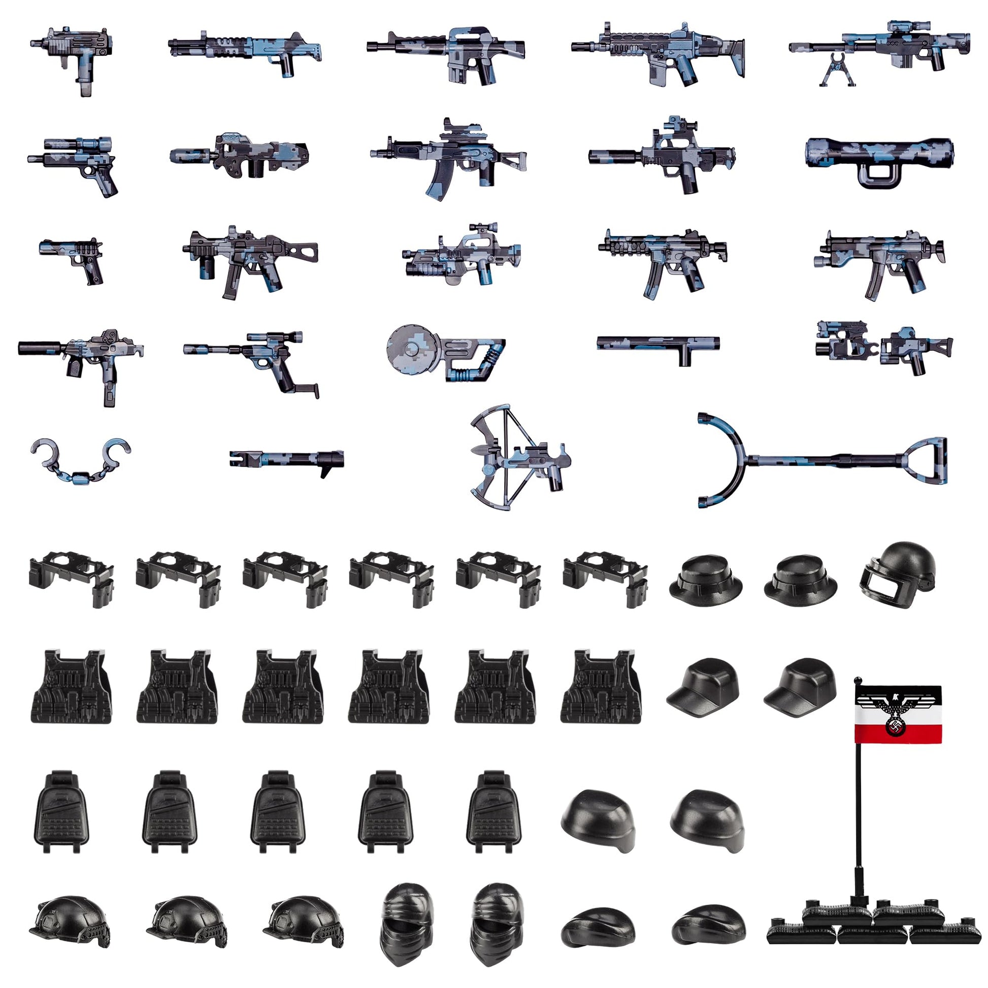 Buy now 83 Pcs Toy Soldiers Figures US Army Battle Toy Set - Weapons Pack Military Weapon Battle Building Blocks Compatible with Major Brand, 3 Years Old and up German Camouflage Weapons at indiglob india