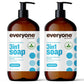 Everyone 3-in-1 Soap, Body Wash, Bubble Bath, Shampoo, 32 Ounce (Pack of 2), Citrus and Mint, made with Essential Oils for Men and Women