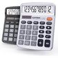 CATIGA 12 Digits Desktop Calculator with Large LCD Display and Sensitive Button, Dual Solar Power and Battery, Standard Function for Office, Home, School, CD-2786