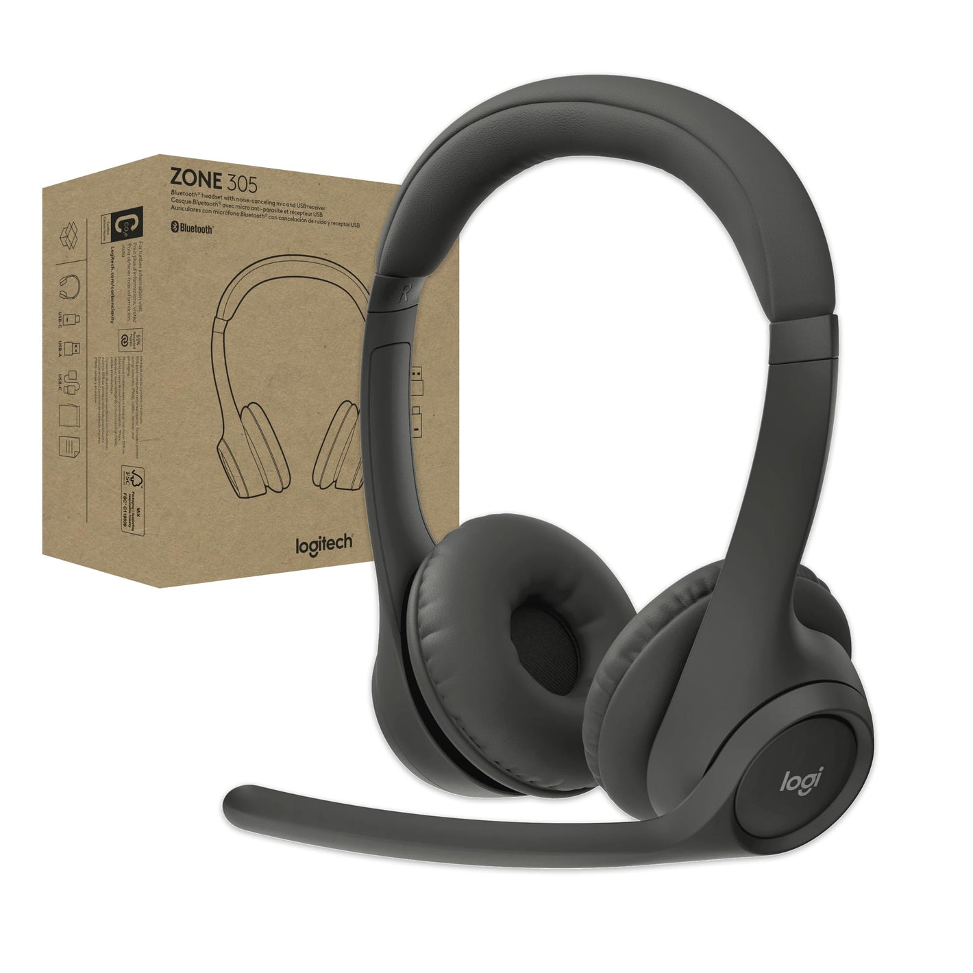 Buy now Logitech Zone 305 for Business, Wireless Bluetooth Headset with Microphone, Native Bluetooth, for Microsoft Teams, Compatible with Windows, Mac, Chrome, Linux, iOS, iPadOS, Android at indiglob india