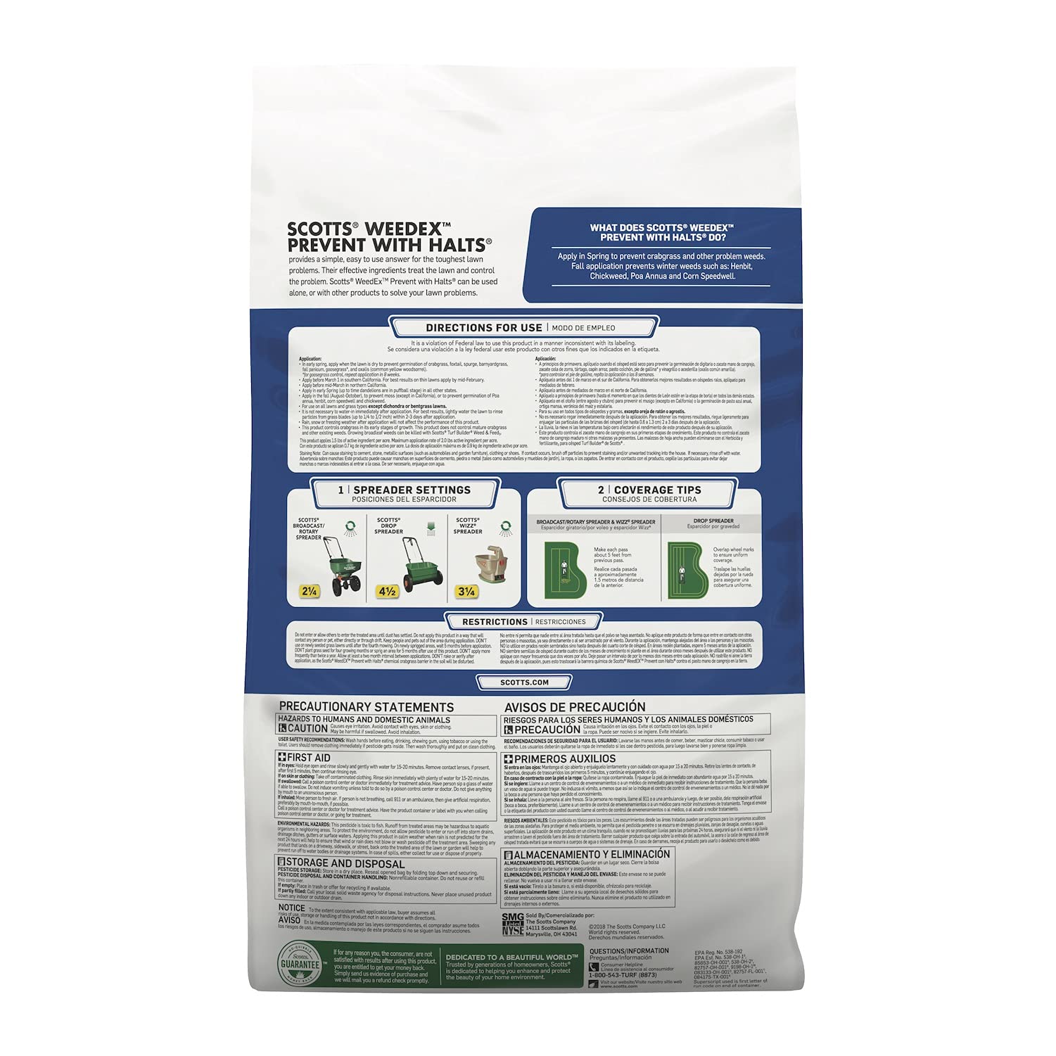 Buy now Scotts WeedEx Prevent with Halts, Crabgrass Preventer, Pre-Emergent Grassy Weed Killer, 5,000 sq. ft., 10.06 lbs. at indiglob india