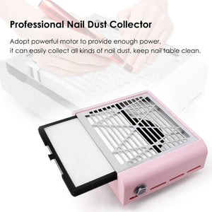 AONOLOVO Nail Dust Collector Machine, Upgraded Powerful Nail Vacuum Suction Fan Dust Extractor Manicure Tool for Acrylic Nail Poly Nail Extension Gel Removal, Pink