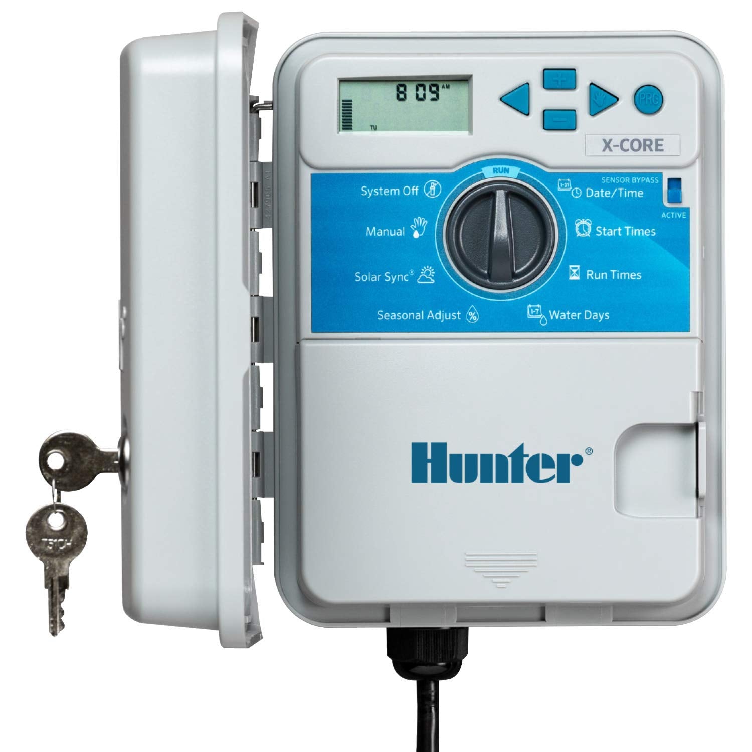 Buy now Hunter X-Core XC400 4 Zone Outdoor Sprinkler Controller, Weather-Resistant Irrigation Timer for Lawn and Garden, Easy Install, Automatic Watering System at indiglob india